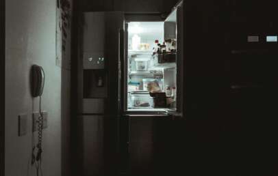 An image of an open fridge.