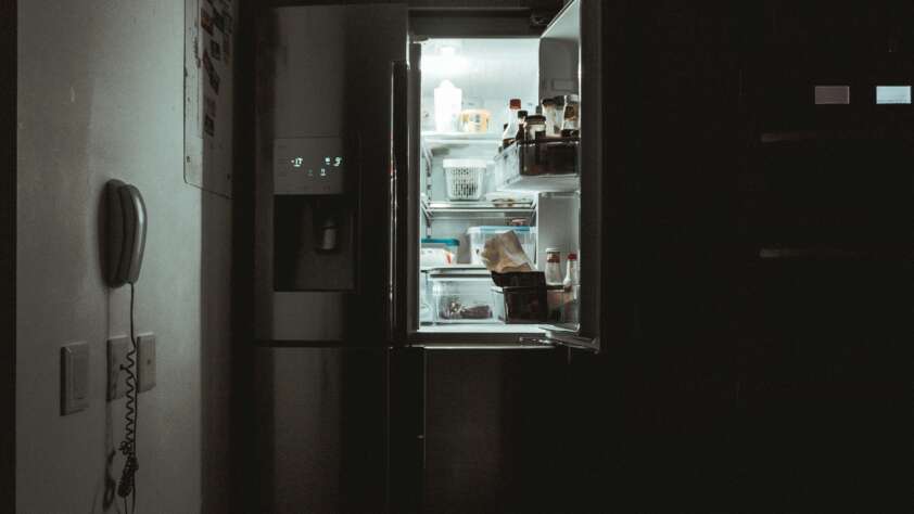 An image of an open fridge.
