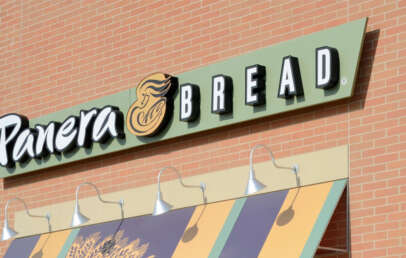 An image of the outside of a Panera Bread store.
