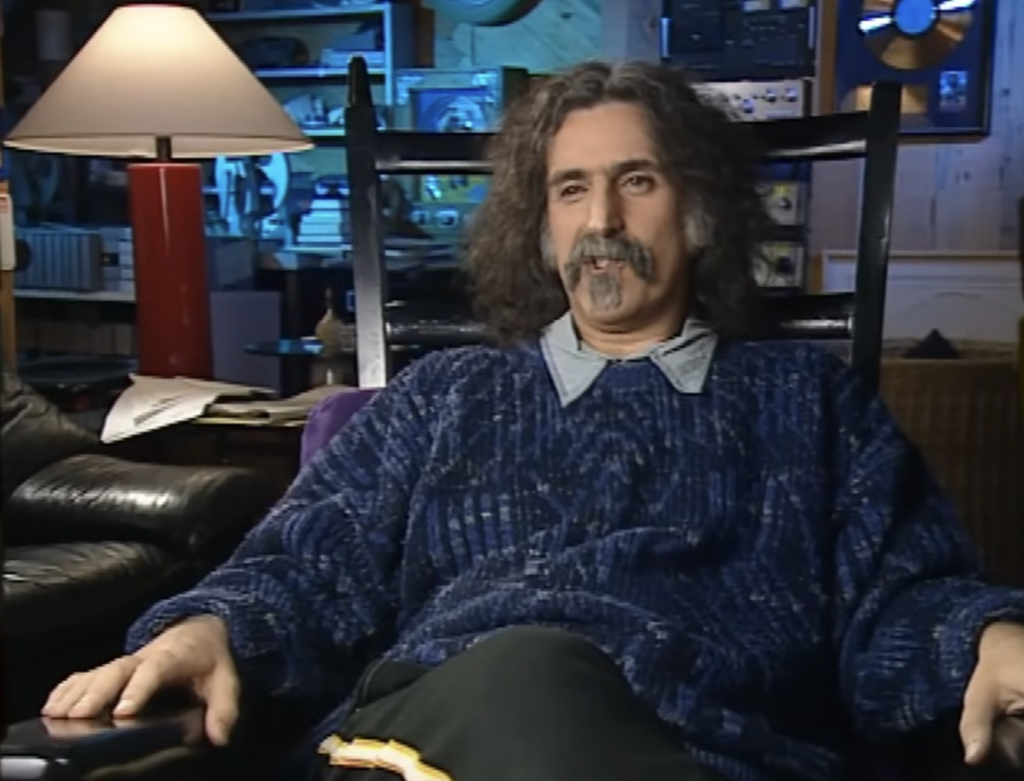 Frank Zappa at home doing an interview