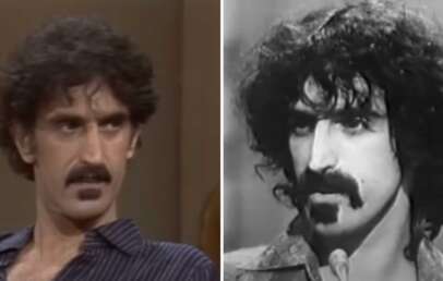 two photos of frank zappa