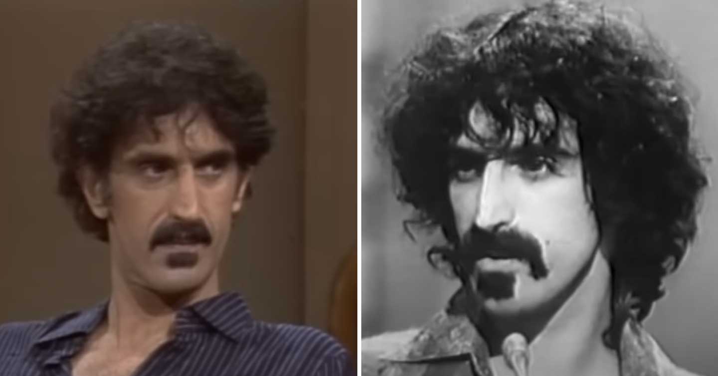 two photos of frank zappa