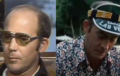 A collage showing different pictures of Hunter S. Thompson.