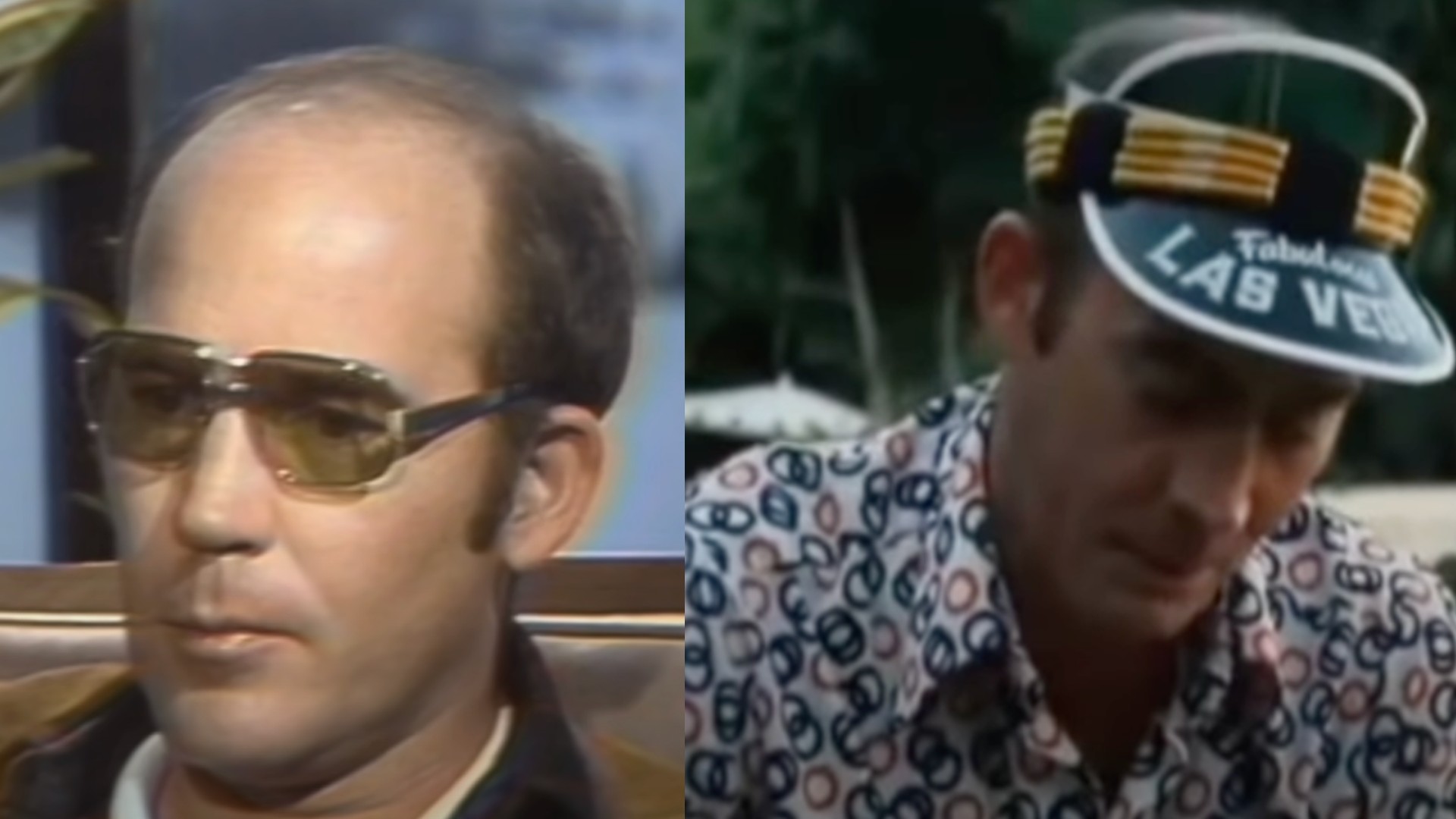 A collage showing different pictures of Hunter S. Thompson.