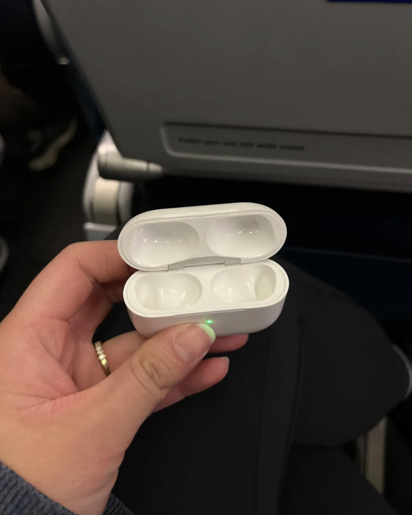 An image of someone who realized that they forgot to put their Air Pods in their actual Air Pods case. 