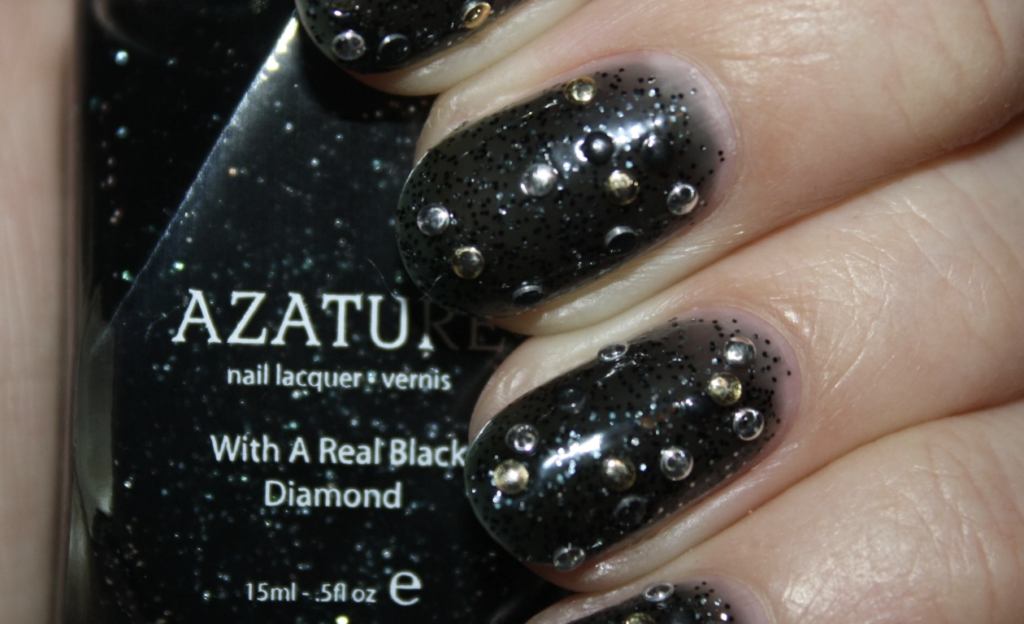 An image of pricey diamond nail polish from Azature. 