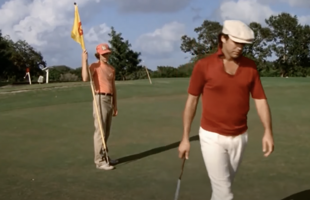 An image of Chevy Chase in Caddyshack. 