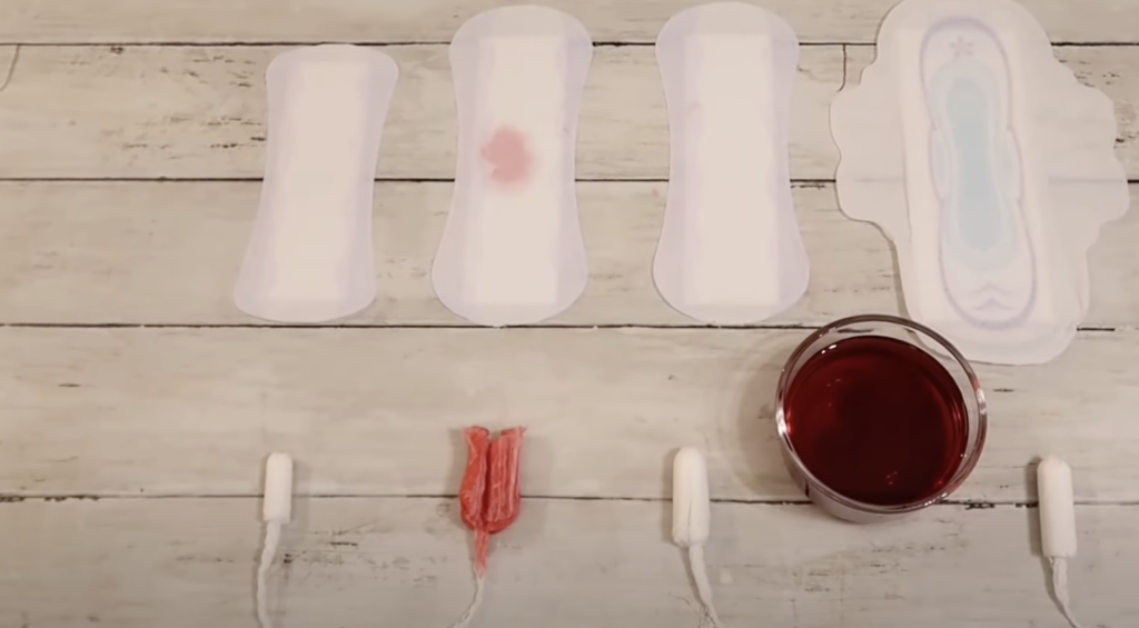 An image of a tampons test on YouTube. 