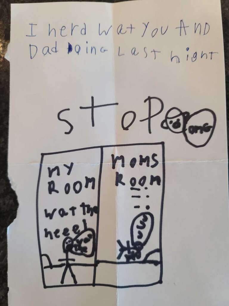 A funny sign an 8 year old made