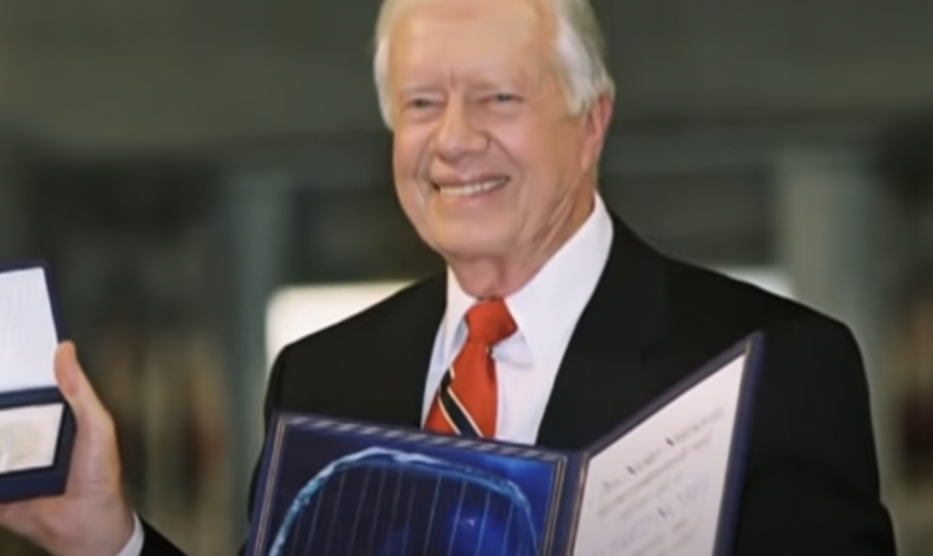 An image of an older Jimmy Carter. 