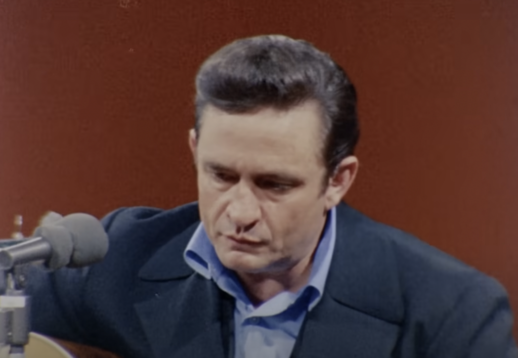 Johnny Cash staring off into the distance. 