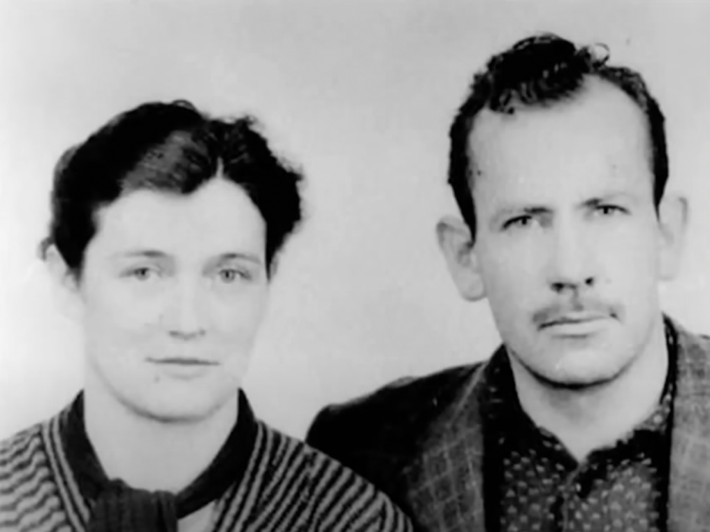 John Steinbeck and wife portrait photo in black and white. 
