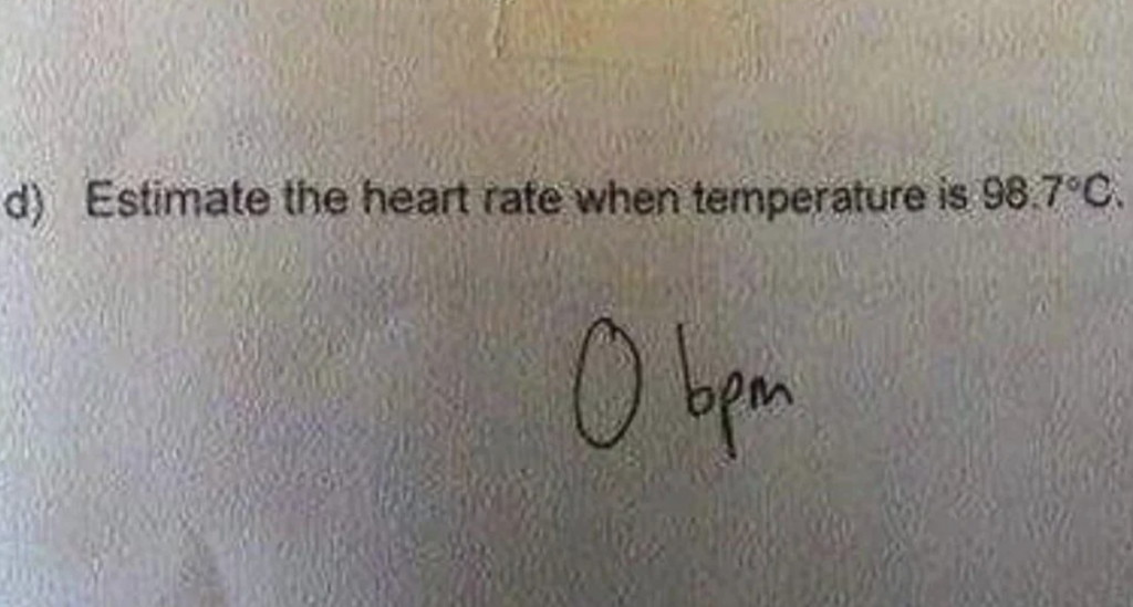 A troll answer to heart rate based on temperature. 
