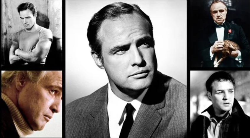 A collage of five photos showing a man in different roles, including a black-and-white portrait in the center, casual and dramatic poses on the sides, and one in a tuxedo holding a cat.