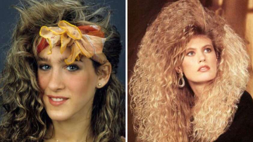 A comparison of a woman with a scarf on her head