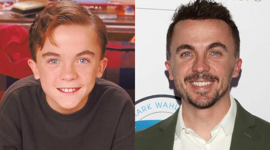 A side-by-side comparison shows the same man as a boy with short hair and a smile on the left, and as an adult with a beard, short hair, and wearing a suit on the right.