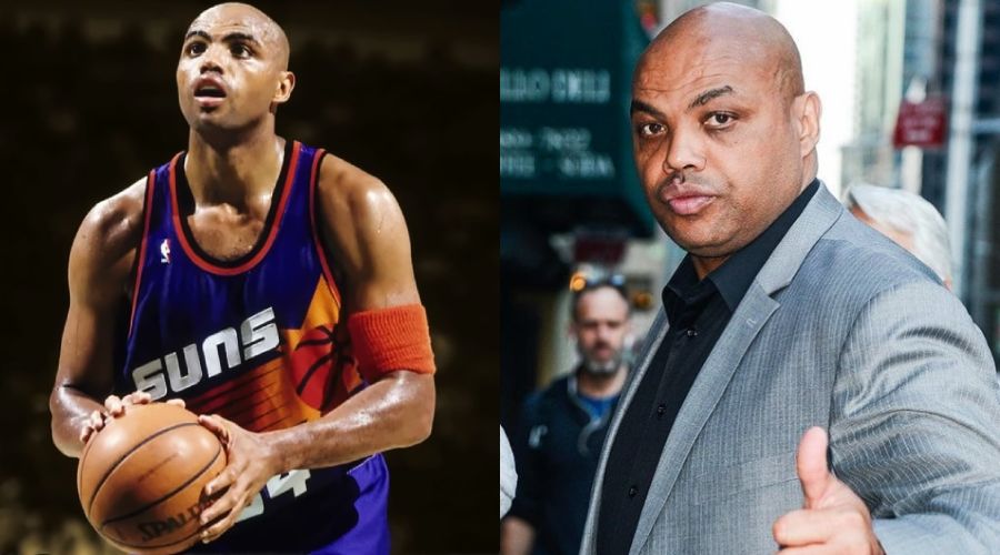 A split image shows a basketball player in a Phoenix Suns uniform holding a ball on the left, and a man in a suit giving a thumbs up outdoors on the right.