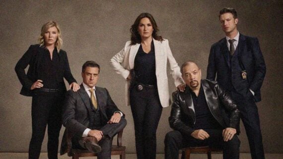 Law & Order cast posing in formal attire promotional photo