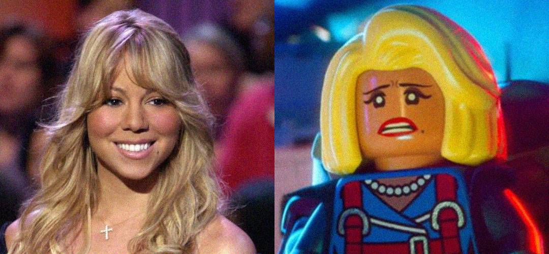 A photo comparison showing a woman with long blonde hair smiling on the left, and on the right, a LEGO figure with similar blonde hair and a concerned expression, both side by side.