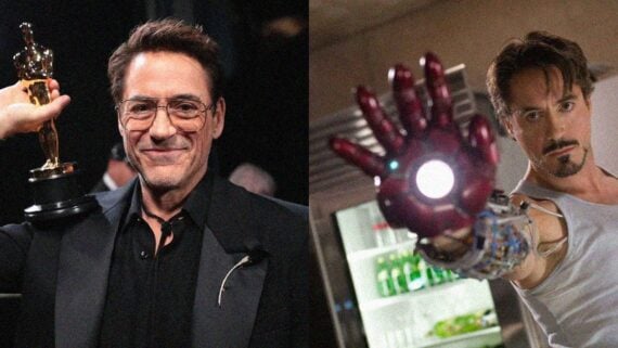 Robert Downey Jr. actor auditions &ndash; Iron Man star holding an award trophy and smiling