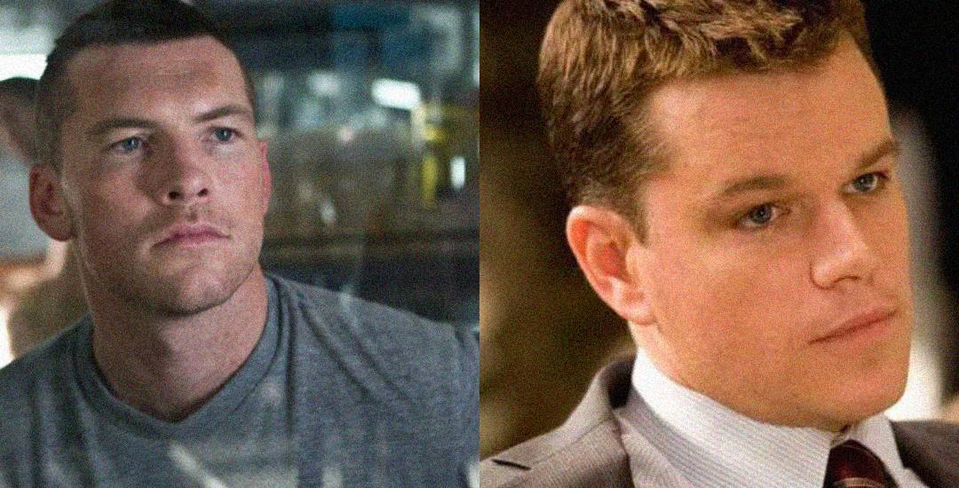 Side-by-side photos of two men with short brown hair. The man on the left wears a gray t-shirt and looks serious, while the man on the right wears a suit and tie and looks thoughtful.