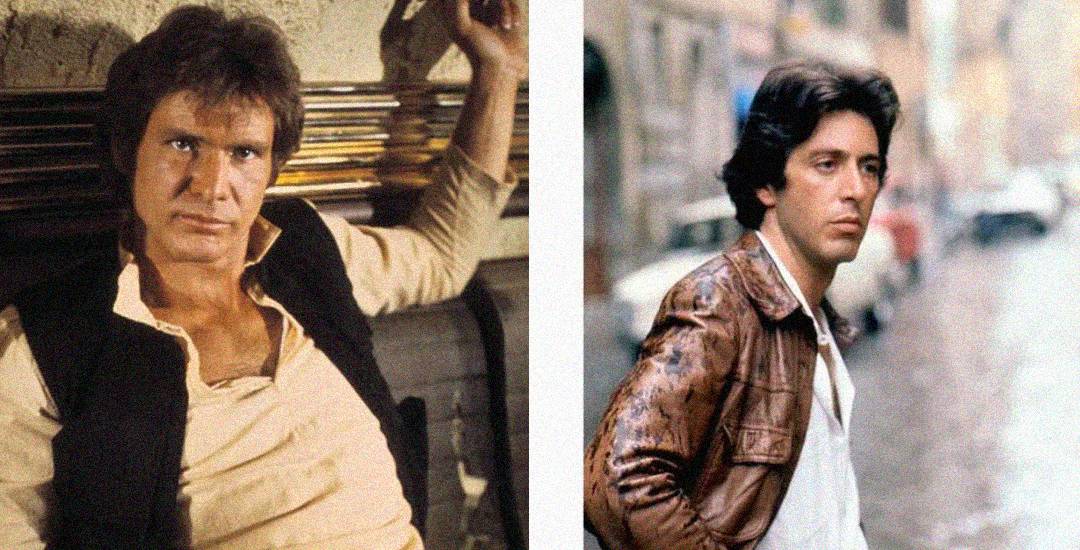 Two men in separate photos: left, a man in a black vest and beige shirt sits indoors looking serious; right, a man in a brown leather jacket stands outdoors on a city street, gazing thoughtfully into the distance.