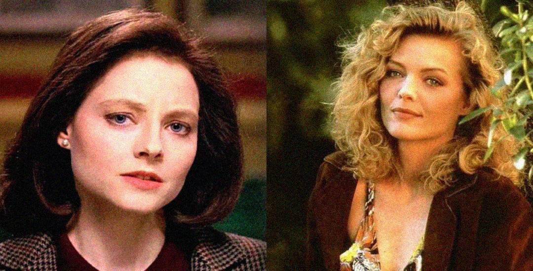 A split image shows two women: on the left, a woman with straight, brown hair wearing a plaid blazer indoors; on the right, a woman with curly blonde hair and a dark jacket, posing outdoors near greenery.