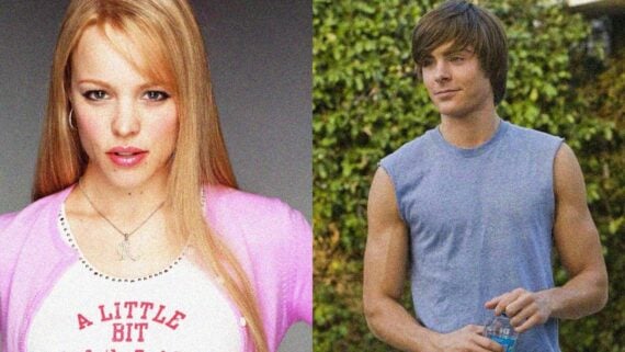 Rachel McAdams in Mean Girls and Zac Efron in 17 Again representing iconic 2000s teen movies