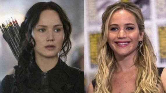 Jennifer Lawrence as Katniss and Jennifer Lawrence portrait &ndash; Traditional Auditions contrast