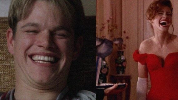 Improvised movie scenes actors laughing and reacting in famous film moments