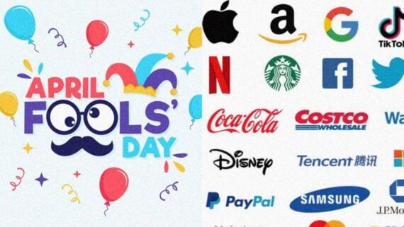 April Fools cover image with brand logos