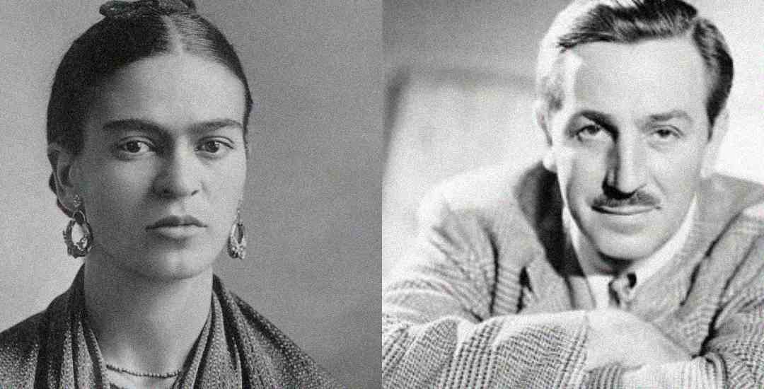 Two black and white portraits side by side: on the left, a woman with braided hair, earrings, and a serious expression; on the right, a man with a mustache, wearing a suit, resting his arms on a surface and looking at the camera.