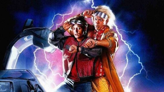 Marty McFly and the DeLorean from Back to the Future