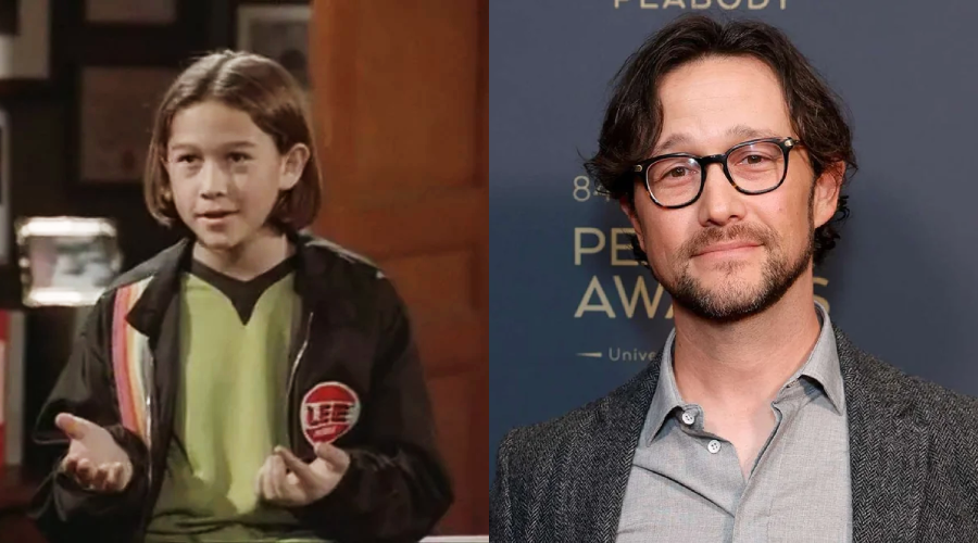 Side-by-side images of a man as a child and as an adult. On the left, he has long hair and wears a jacket; on the right, he has glasses, facial hair, and wears a suit at an event.