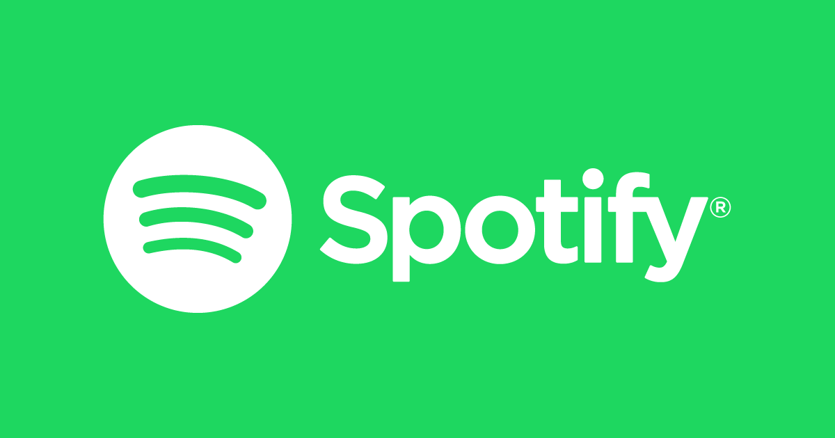 The Spotify logo featuring a white circle with three curved black lines and the word "Spotify" in bold white letters on a bright green background.