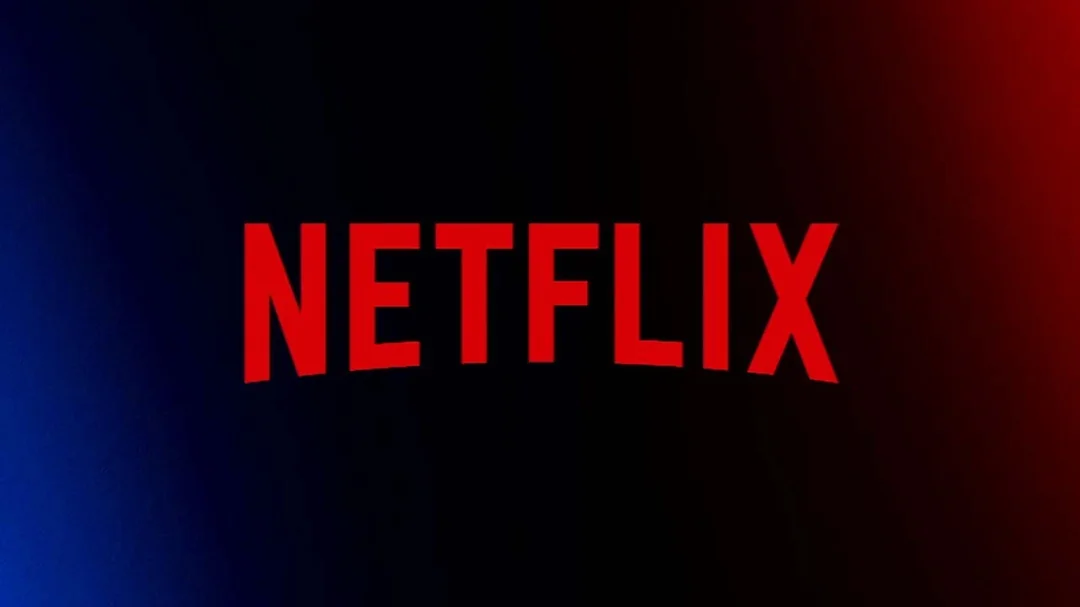 Companies. The image shows the Netflix logo, with the word "NETFLIX" in bold, red capital letters on a black background with subtle blue and red gradients on the edges.