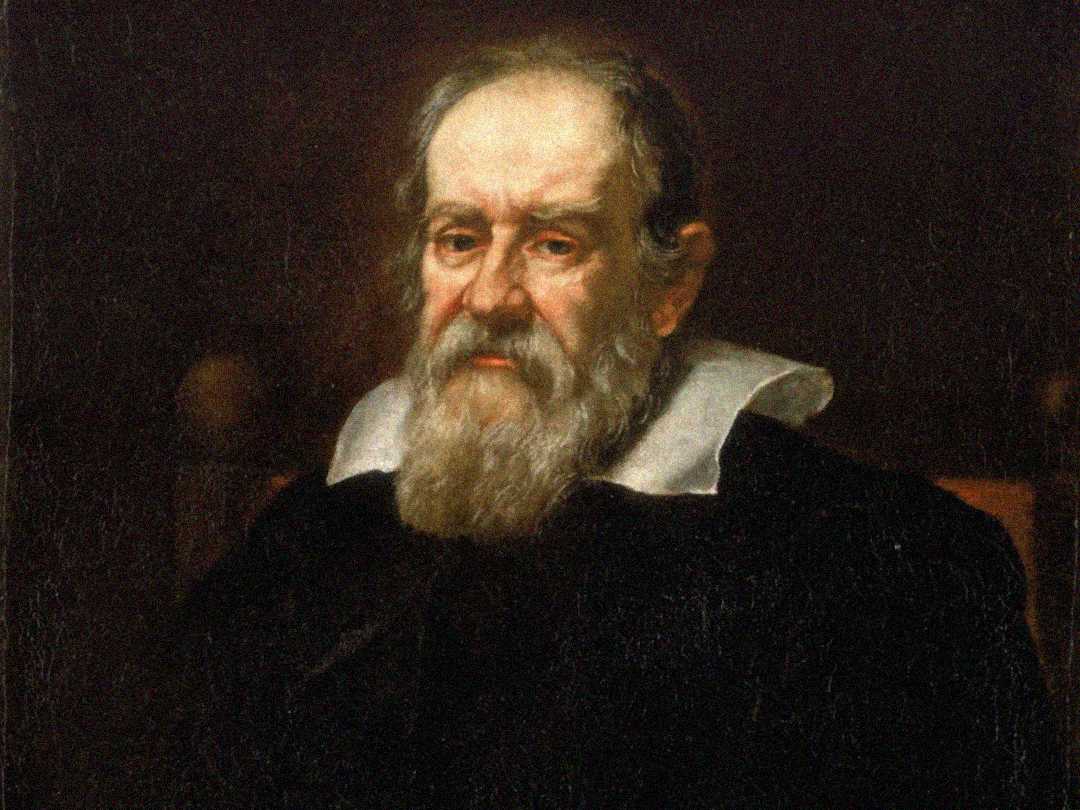 A painting of an elderly man with a long white beard and hair, wearing a black robe with a white collar, set against a dark background.