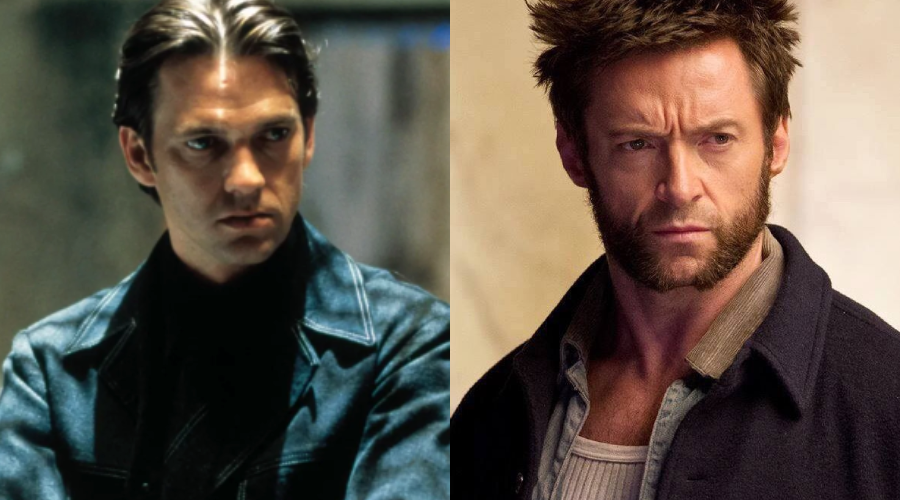 A split image showing two men: on the left, a man with slicked-back hair in a dark jacket; on the right, a man with spiked hair, sideburns, and a rugged jacket, both looking serious.