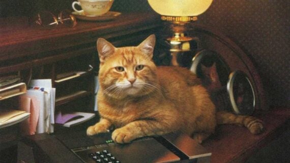 Morris the Cat, the famous orange tabby known for his long-running 9Lives cat food commercials.