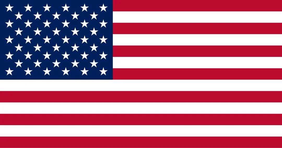 The flag of the United States, featuring 13 horizontal red and white stripes and a blue rectangle in the top left corner with 50 white stars arranged in rows.