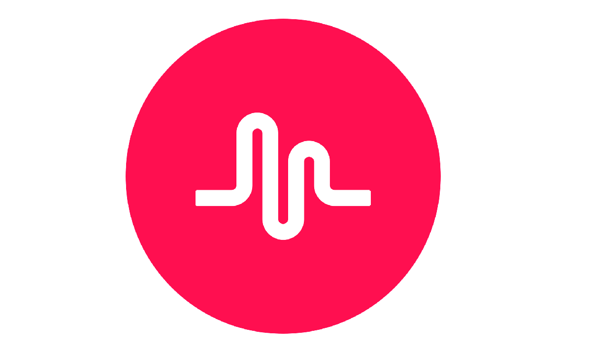 A white musical note icon with a wave-like design inside a bright pink circle on a light gray background.