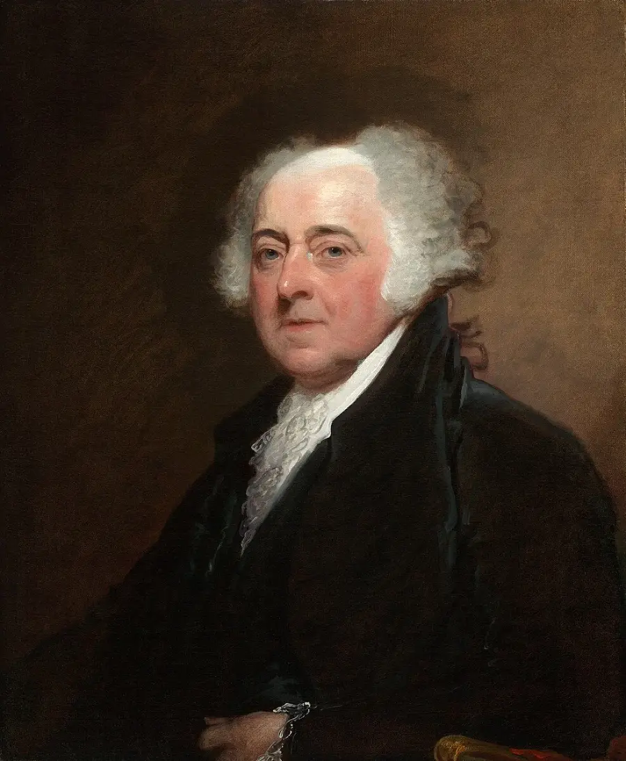 A formal oil portrait of an older man with white hair wearing a dark coat and white cravat, set against a brown background.
