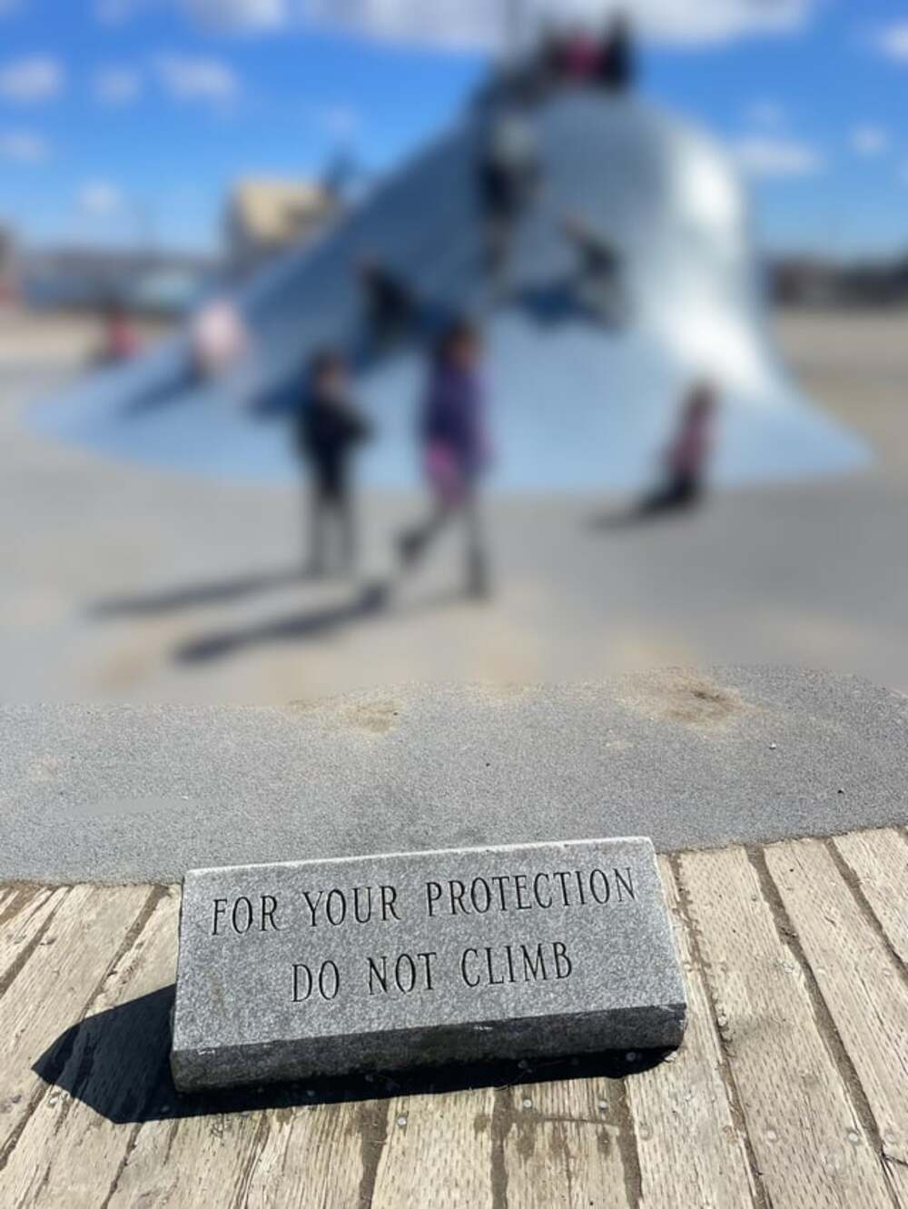 Do not climb sign ignored