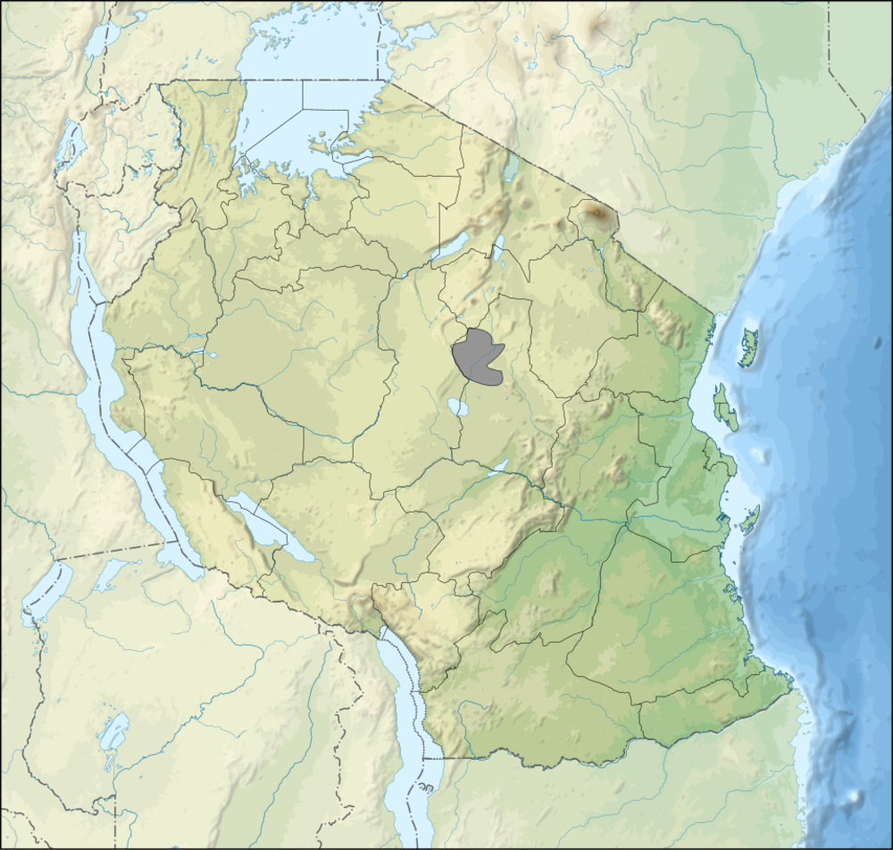 Map of the Sandawe language region in Tanzania