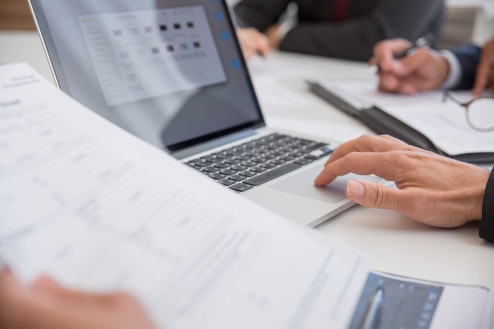 Digital documents on a laptop