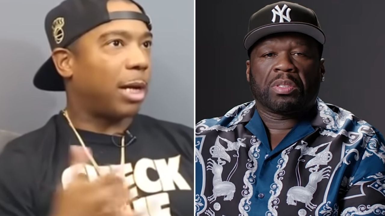 Two men wearing baseball caps in separate images placed side by side. The man on the left gestures with his hand and wears a black shirt, while the man on the right wears a patterned shirt and looks forward.