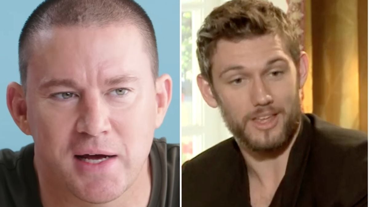 Two men are shown side by side. The man on the left has short hair and is clean-shaven, while the man on the right has light brown hair and a beard. Both are facing forward and appear to be speaking.