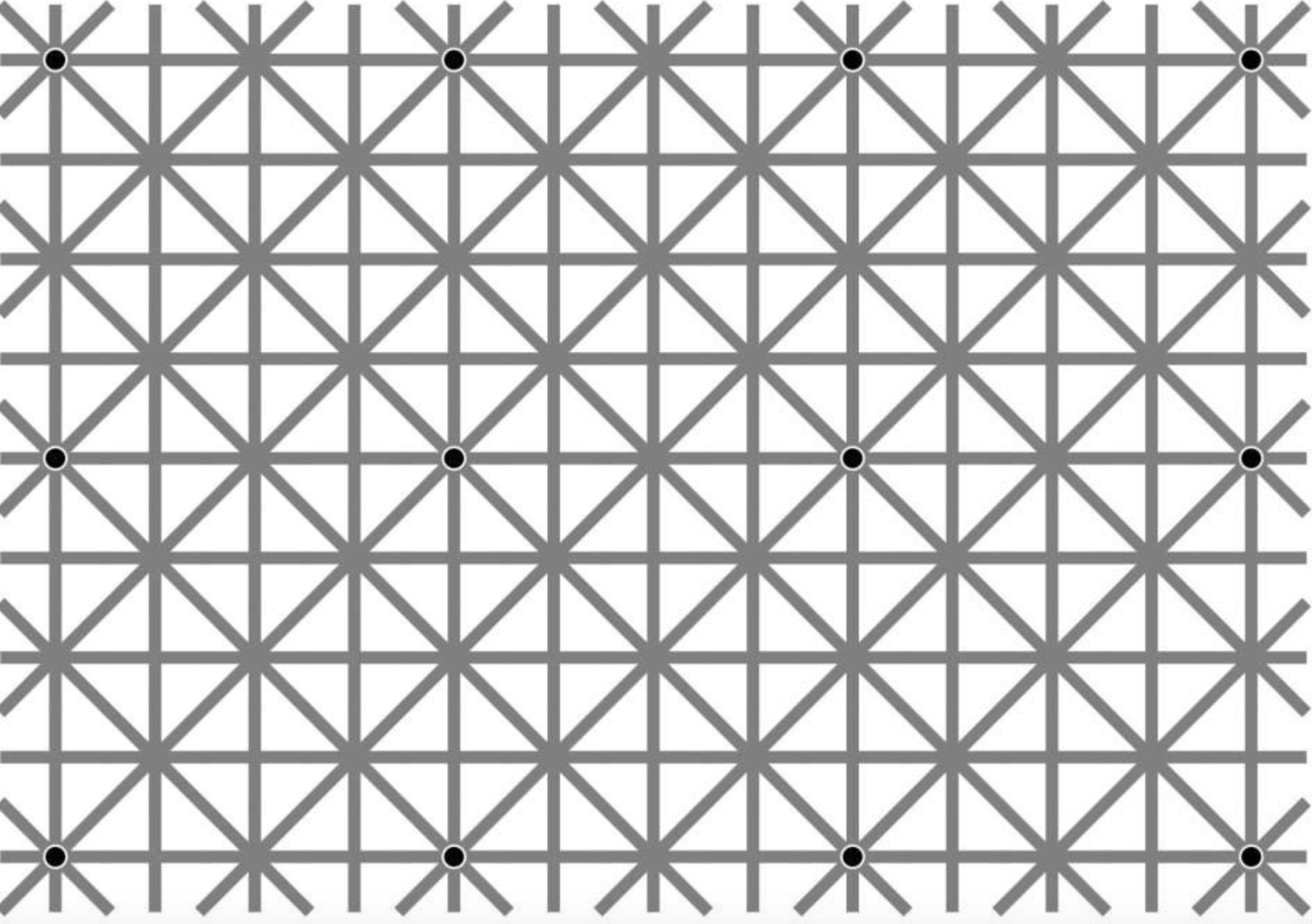 A grid of gray lines intersecting at black dots, forming a pattern of squares and diagonal lines.