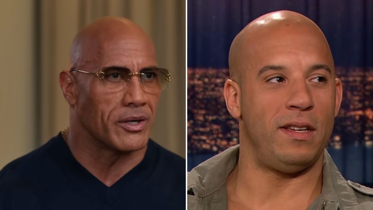 Two men with bald heads are shown in a split image. The man on the left wears glasses and a dark shirt; the man on the right is wearing a light jacket over a shirt. Both are facing slightly to the right.