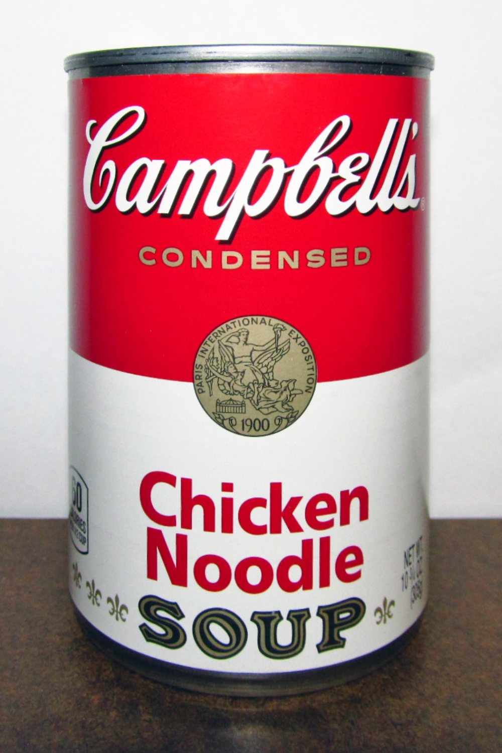 A can of Campbell’s Condensed Chicken Noodle Soup.